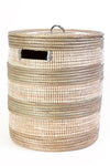 Silver and White Striped Flat Lid Hamper Swahili, Image