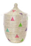 Large White Teranga Triangles Hamper Basket from Senegal, Image
