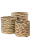 Brown & Natural Maila Milulu Reed Baskets, Image